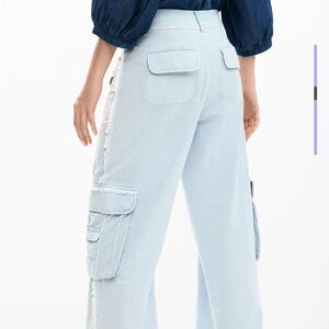 Desigual Light Wash Women's Cargo Pants - Pale Blue